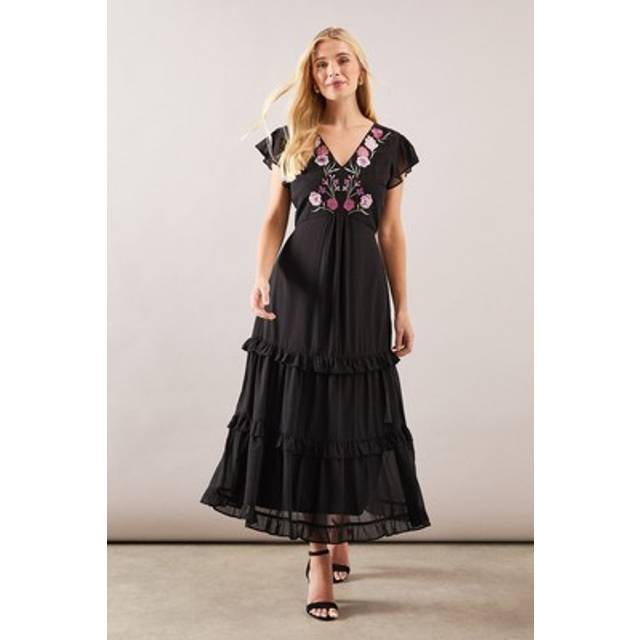 Wallis black fit & flare dress womens occasion dresses
