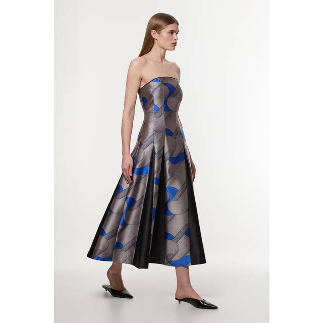 Amelia Graham Tall Printed Tailored Bandeau Prom Dress