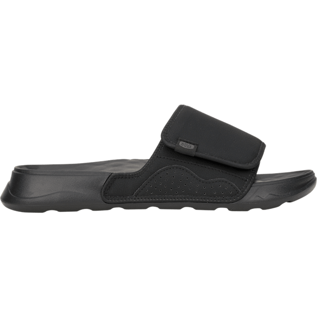 (Black, 8 (Adults')) HEYDUDE Shore Slide Classic Polyester Men's Black Slides
