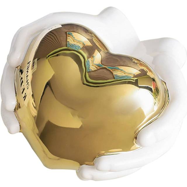Abstract Heart Ceramic Sculpture - Gold