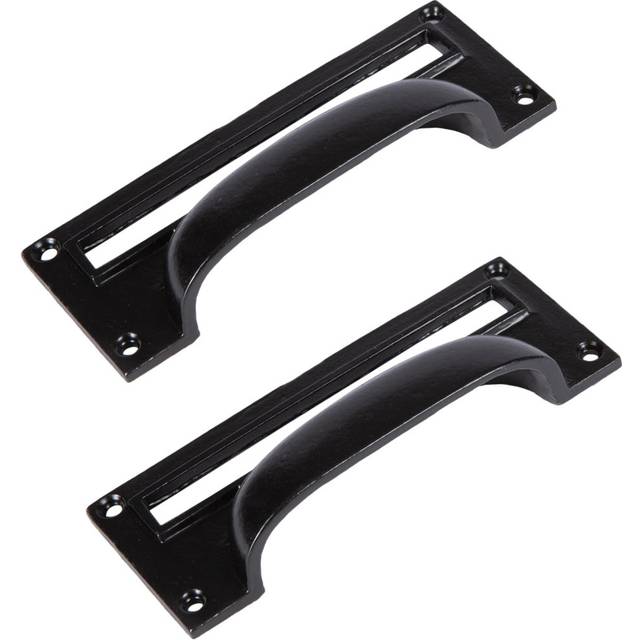 Hammer & Tongs - Filing Cabinet Cup Handle with Card Frame - W130mm x H50mm - Black (11.9cm)