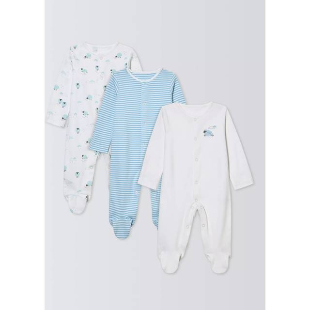 John Lewis Baby Sheep Sleepsuits, Blue