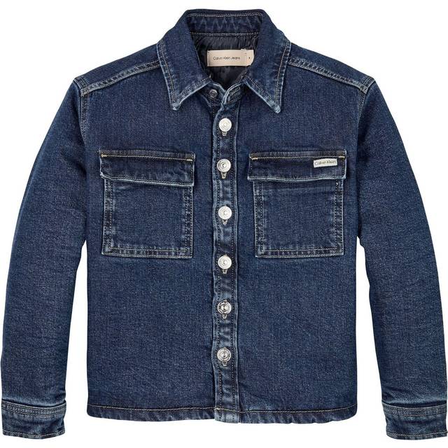 Calvin Klein Kids' Denim Overshirt Jacket, Authentic Rinse