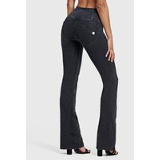 WR.UP Denim High Waisted Bell Bottom Flare Jeans - Black - XS