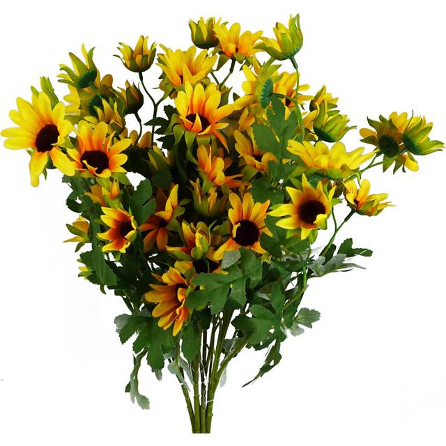 Pack of 6 x 70cm Artificial Yellow Daisy Flower Spray