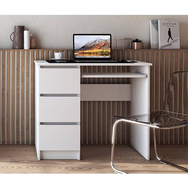 Kudl Computer Desk Cina White, White