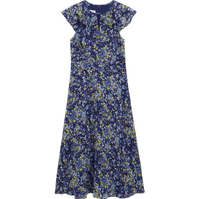 Hobbs Dawn Ditsy Print Dress, Blue/Multi