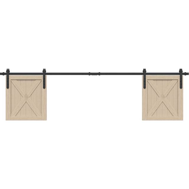 vidaXL Sliding Cabinet Door Kit 200 cm Carbon Steel - black