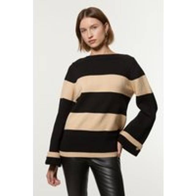Knitted Stripe Jumper - Black