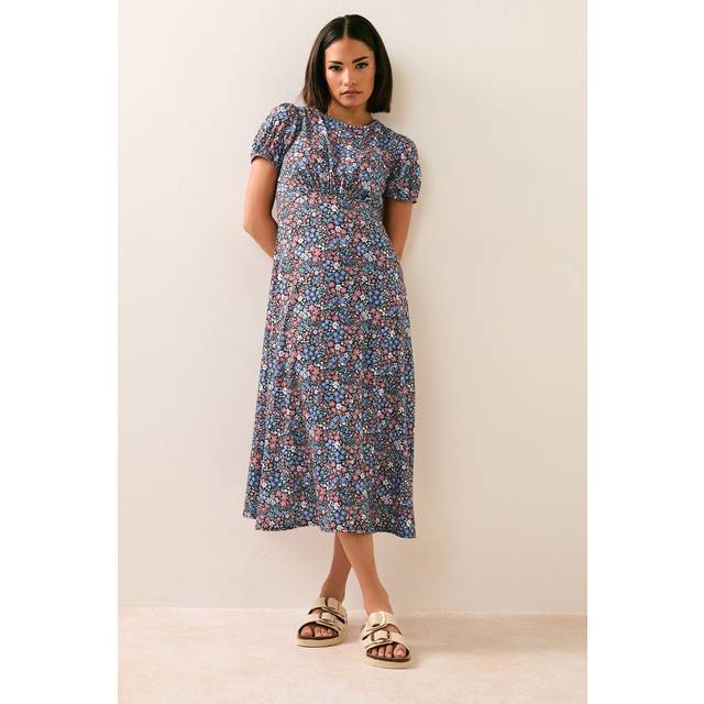 Pixiegirl Blue Ditsy Floral Tea Dress 8 Pixiegirl | Petite Women's Floral Dresses