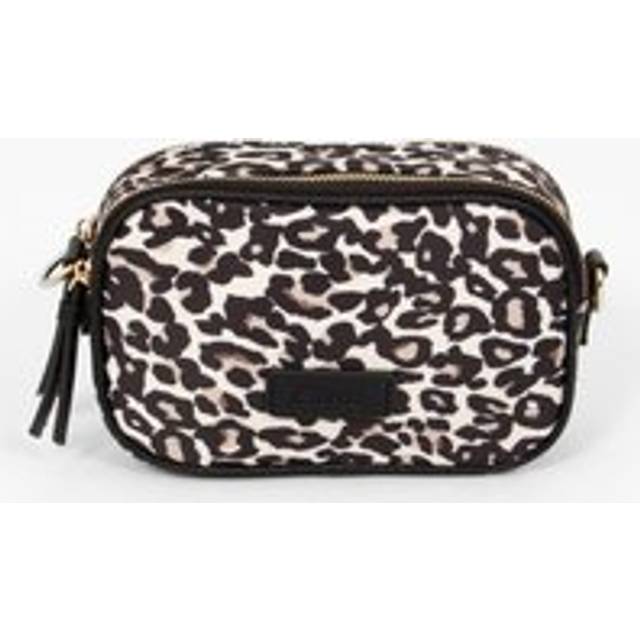 Ripley Crossbody Camera Bag - Cream Leopard Print, Nylon/PU - One Size