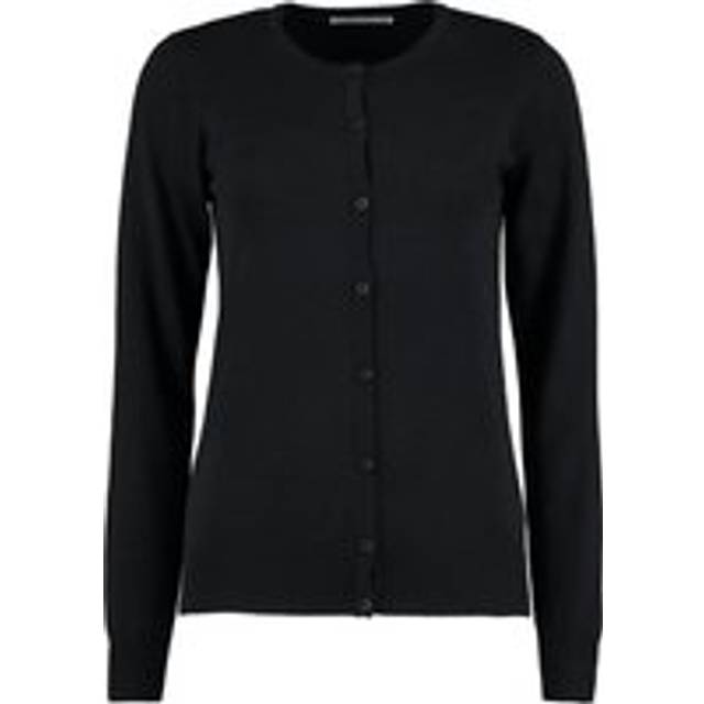 (14 UK, Black) Kustom Kit Womens/Ladies Arundel Crew Neck Classic Long-Sleeved Cardigan