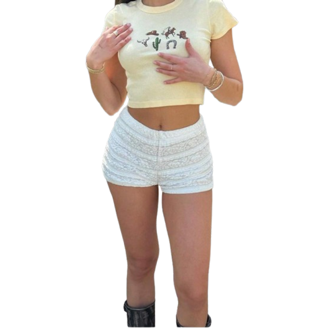 INAWLY Women&#39;s Casual Lace Mini Shorts, Summer