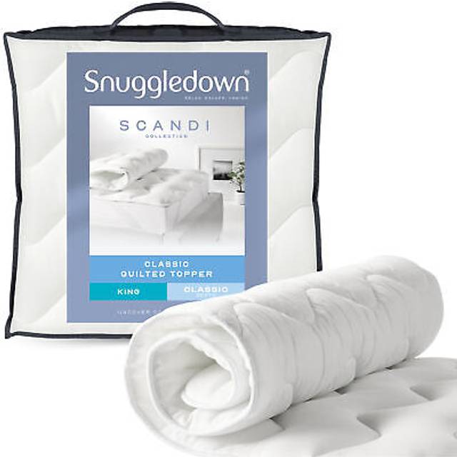 Scandinavian Knitted 2.5cm Mattress Topper - White - King Fitted
