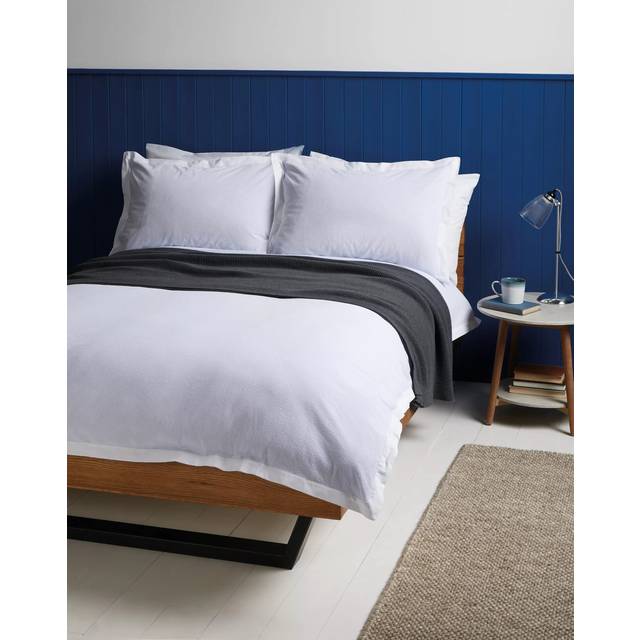 John Lewis Textured and Decorative Baby Seersucker Cotton Bedding, Blue/White