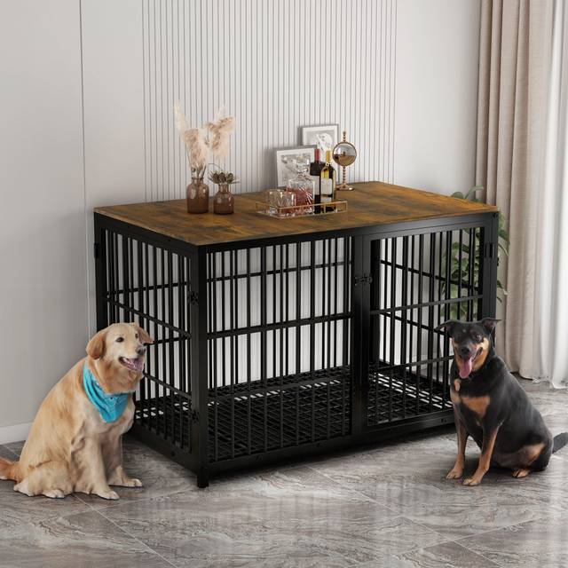 Harriet Furniture Style Crate with 3 Doors - Black (81 cm H x 120 cm W x 77 cm D)