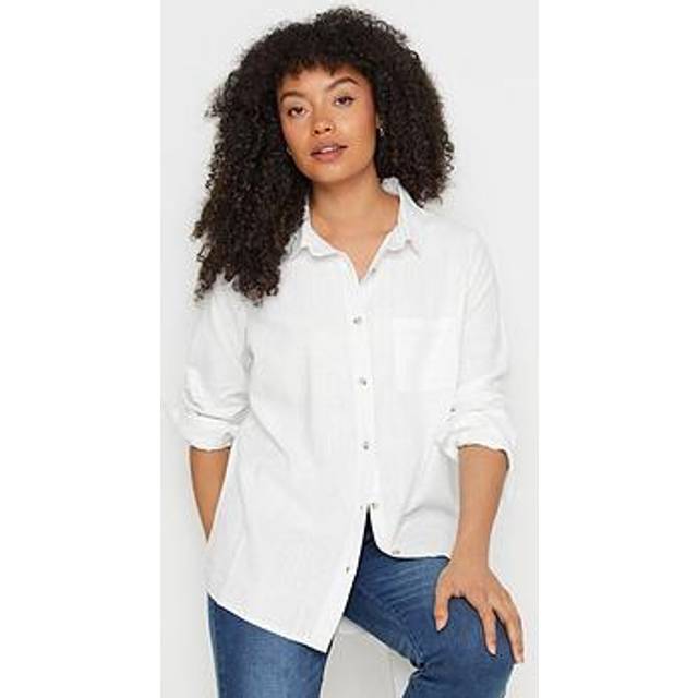 M&Co Off White Linen Long Sleeve Shirt 16 M&Co Womens