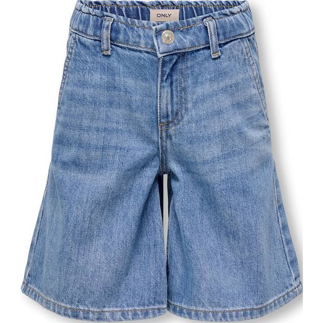 Only Kids Girls Comet Wide Leg Long Shorts - Light Blue Denim, Light Blue Denim, Size Age: 12 Years - age: 12 YEARS