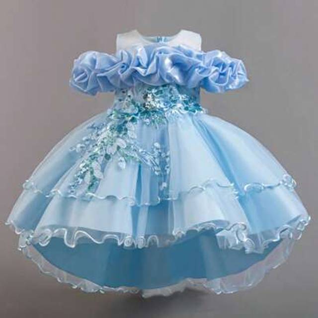 SHEIN Young Girls&#39; Round Neck Sequin Mesh Elegant Flower Girl Wedding Dress, Suitable For Wedding, Birthday Party