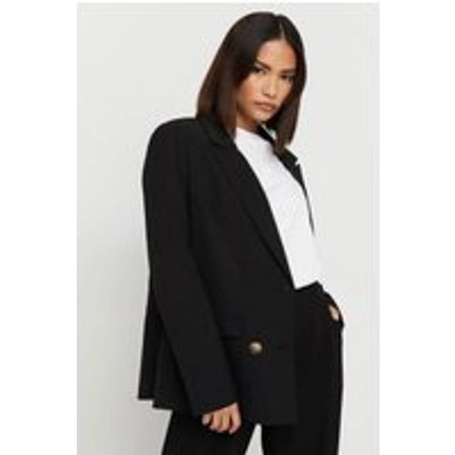 Pixiegirl Petite Black Tailored Double Breasted Blazer 16 Pixiegirl | Petite Women's Blazers