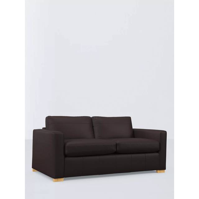 John Lewis Oliver II Large 3 Seater Leather Sofa Bed, Light Leg