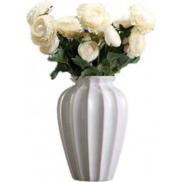 SHEIN 1pc Boho White Plastic Vase | Lightweight Flower Display For Living Room & Weddings | Viral Home Decor With Modern Minimalist Design