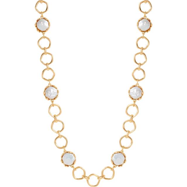 Jon Richard Baroque Pearl Polished Chain Necklace, Gold/Cream