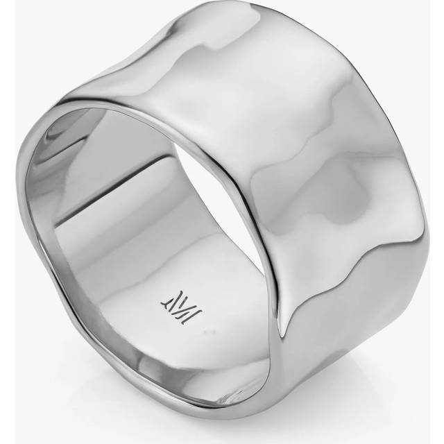 Monica Vinader Womens Sterling Silver Siren Muse Recycled-sterling Ring Q - STERLING SILVER