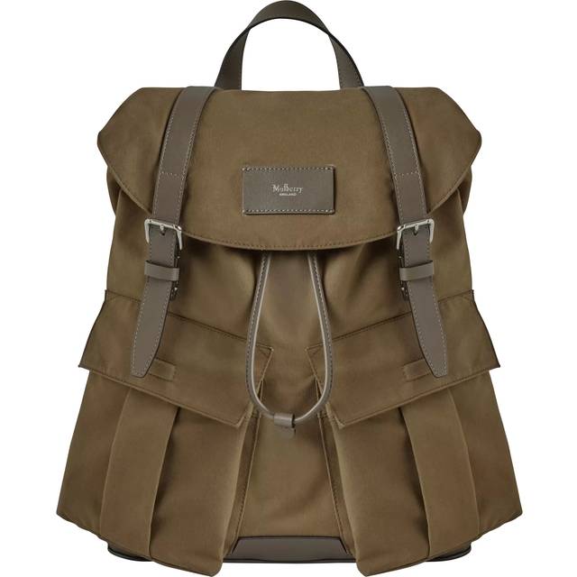 Mulberry Heritage Waxed Cotton Backpack, Dark Moss