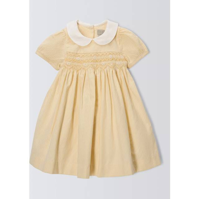John Lewis Heirloom Collection Baby Striped Dress, Yellow