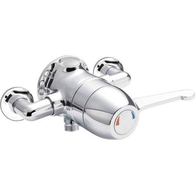 Nuie exposed bathroom sequential thermostatic shower valve lever handle chrome