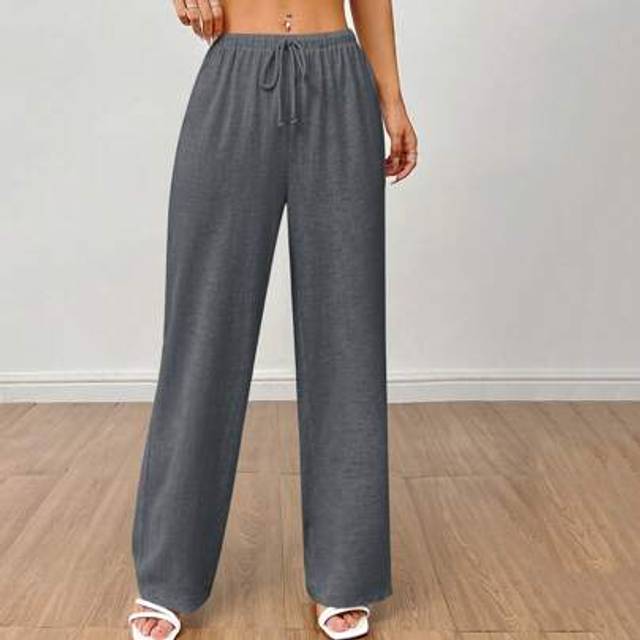 SHEIN Women&#39;s Linen High Waisted Summer Baggy Pants Work Pants