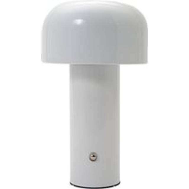 Gloss white modern mushroom style rechargeable led touch dimmable table lamp ...