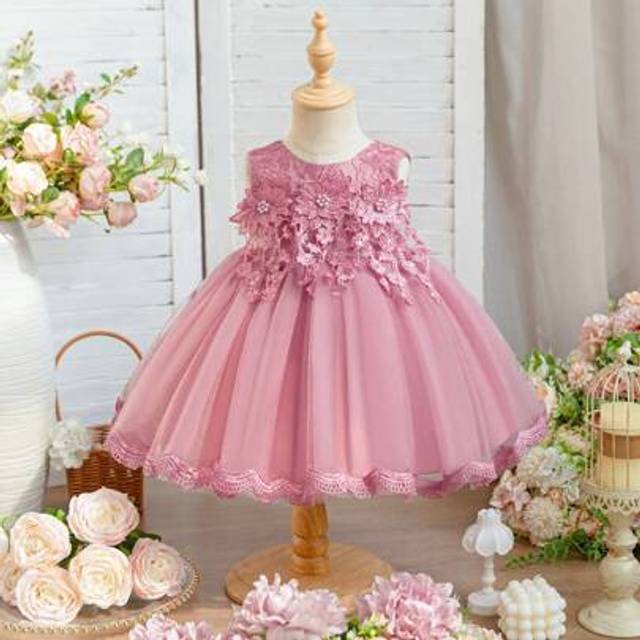 SHEIN Baby Girl Fashion Sleeveless Dress, Suitable For Summer