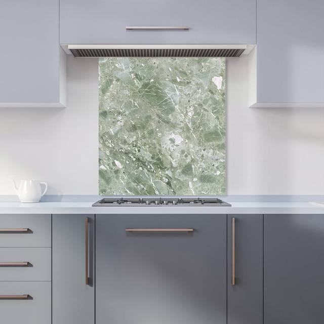 Warren Reed - Designer Polished Sage Green Quartz Effect Kitchen Splashback W600Mm X H650Mm, Multi