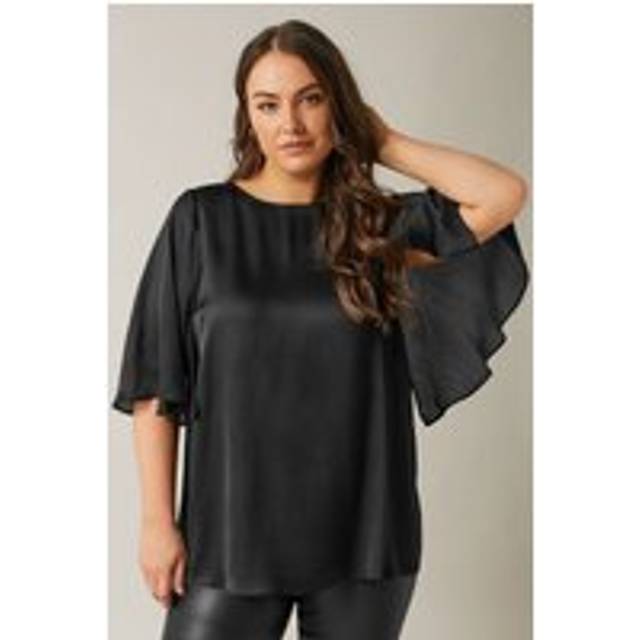 Angel Sleeve Blouse - Black - 22-24
