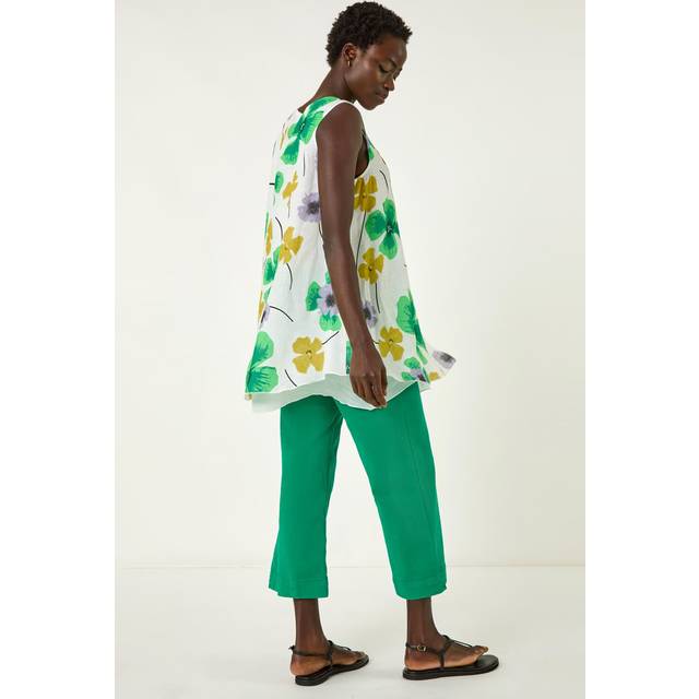 Abstract Print Overlay Top - Green - 20