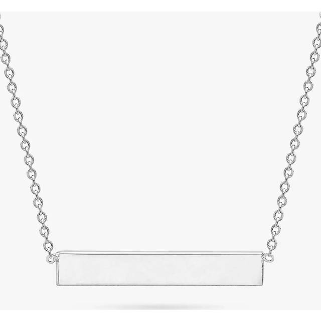 IBB Personalised 9ct White Gold Horizontal Bar Initial Pendant Necklace
