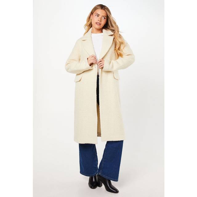Dorothy perkins womens coat cream tall textured maxi jacket business workwear