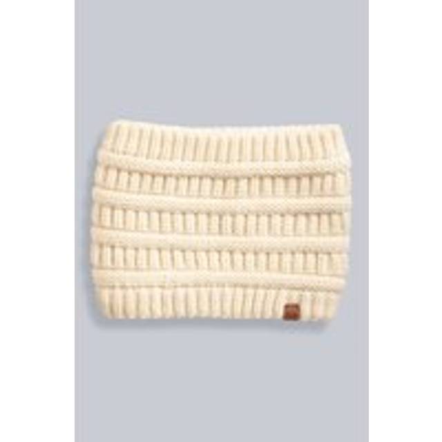 'Hali' Warm and Cosy Soft Faux Fur Lined Classic Cable Knitted Snood - Cream - One Size