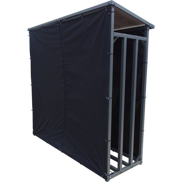 2 Piece Log Rack Cover Set - Black (185cm H X 200cm W X 70cm D)