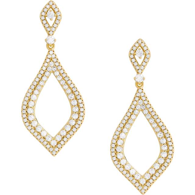 Jon Richard Jon Richard Gold Plated Cubic Zirconia Open Pear Earrings - Gift Boxed