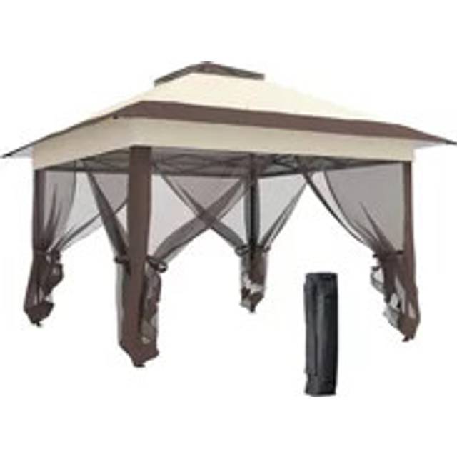 Outsunny 3.6 x 3.6m Pop-up Tent Gazebo Instant Canopy Steel w/ Bag