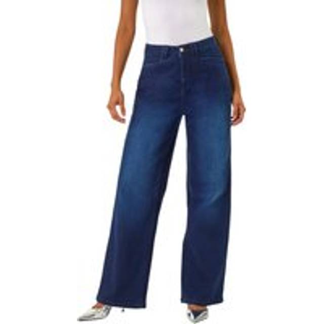 Dusk Indigo Denim Stretch Wide Leg Jeans - Size 16