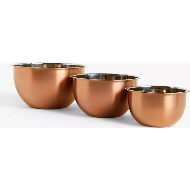 John Lewis Nesting Stainless Steel Mixing Bowls, Set of 3, Copper