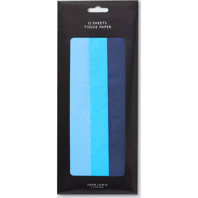 John Lewis Tissue Paper, Light Blue/Teal/Navy Pack of 12