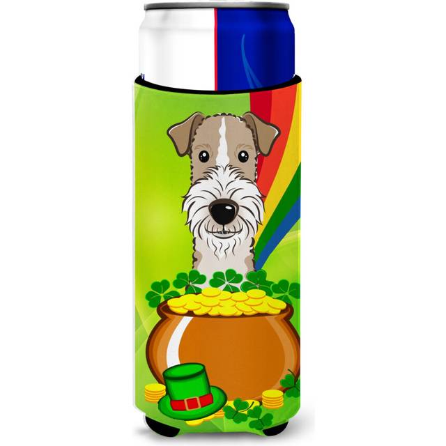 Caroline's Treasures BB1991MUK Wire Haired Fox Terrier St. Patrick's Day Michelob Ultra Koozies for Slim Cans  Multicolor