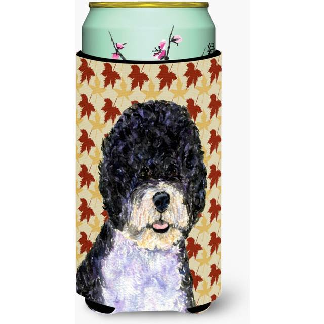 Portuguese Water Dog Fall Leaves Portrait  Tall Boy Beverage Insulator Beverage Insulator Hugger