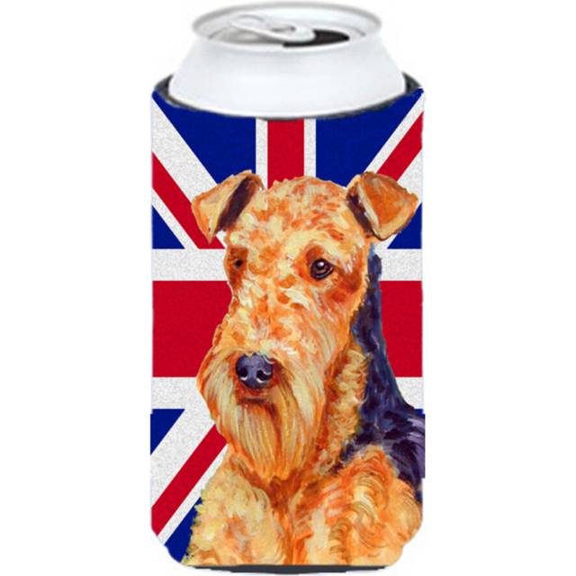 Airedale with English Union Jack British Flag Tall Boy Beverage Insulator Hugger LH9488TBC