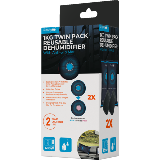 Auto DEH004 2 Pack Reusable Car Dehumidifier - Quick Drying suitable for Microwaving, Strong Absorption up to 40% of Weight in moisture, Eco-Friendly